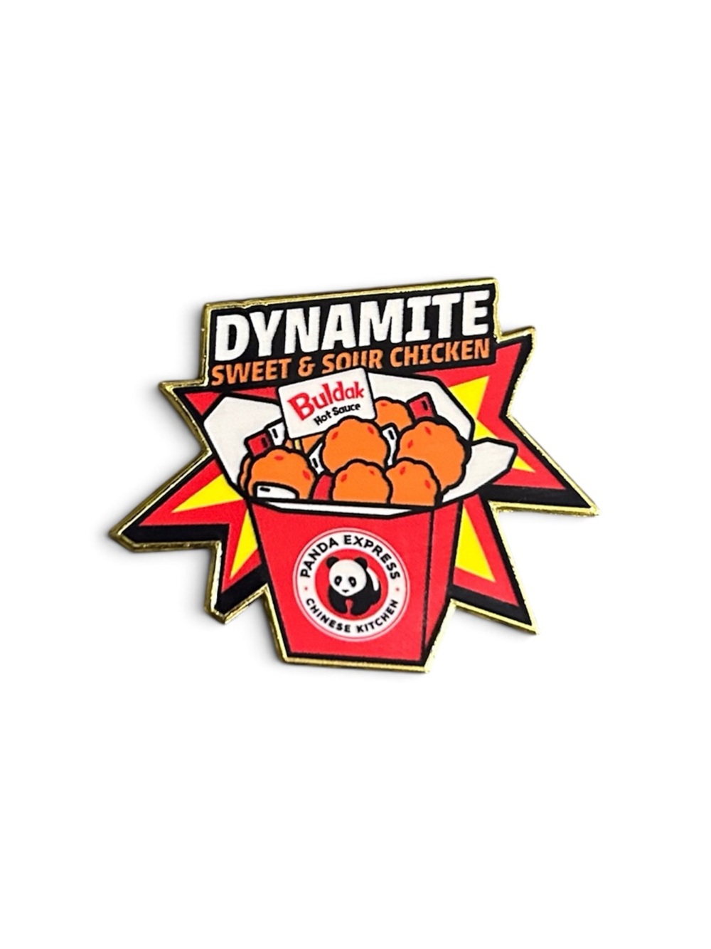 Panda Express Dynamite Sweet & Sour Chicken Enamel Pin - Red/Orange/Yellow